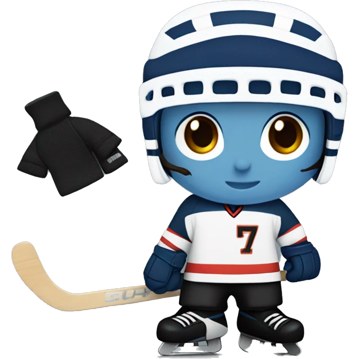 Hockey player in Avalnache uniform number 51 emoji