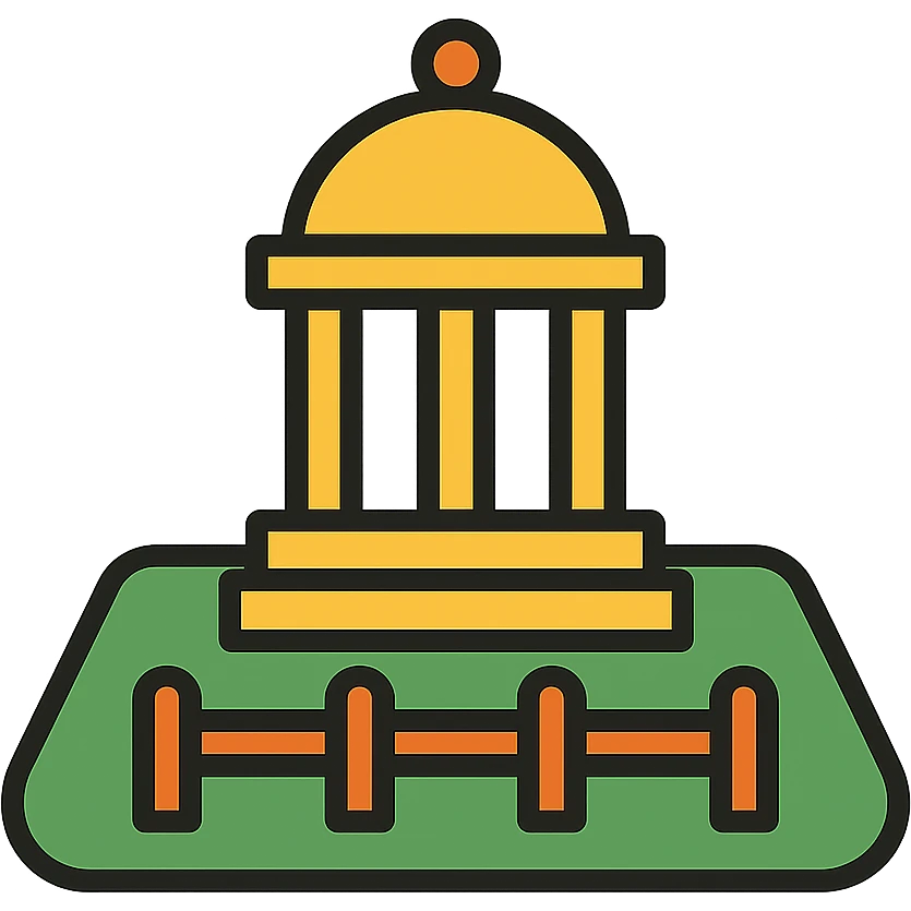 Public land and property with official landmark monument - representing Domanilité Publique emoji