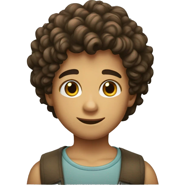 Niño moreno pelo rizado emoji