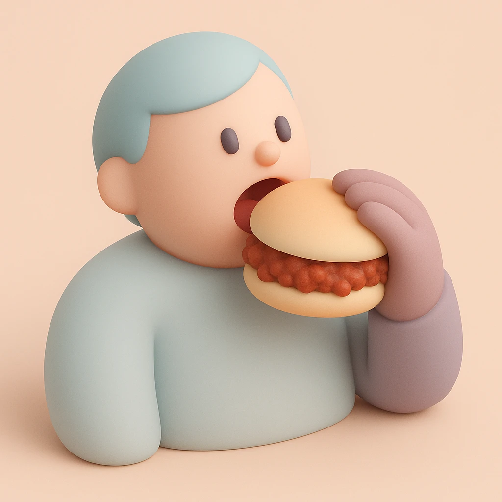 person eating sloppy joe emoji