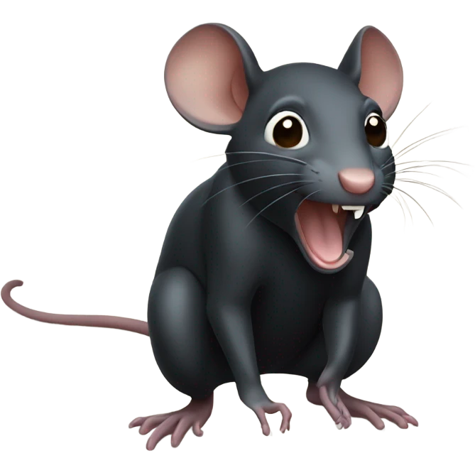 Black rat is in panic emoji