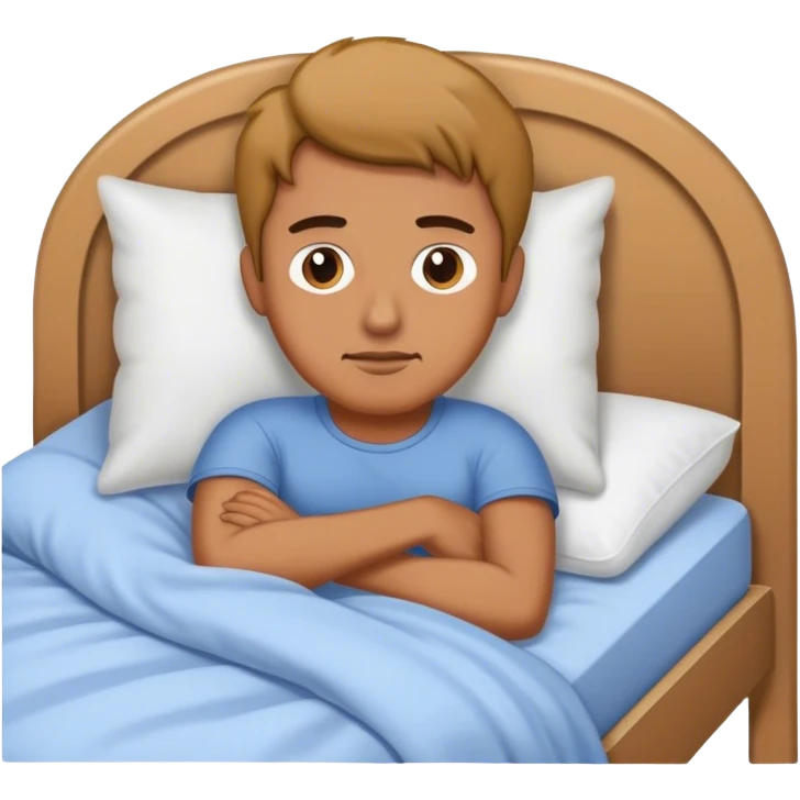 Homme dans son lit qui va dormir  emoji