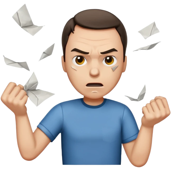 Sheldon angry throwing papers emoji