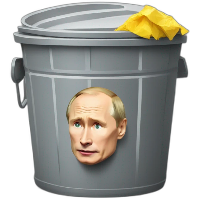 Putin in rubbish bin emoji
