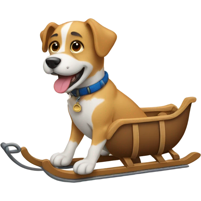 Dog riding a sled emoji