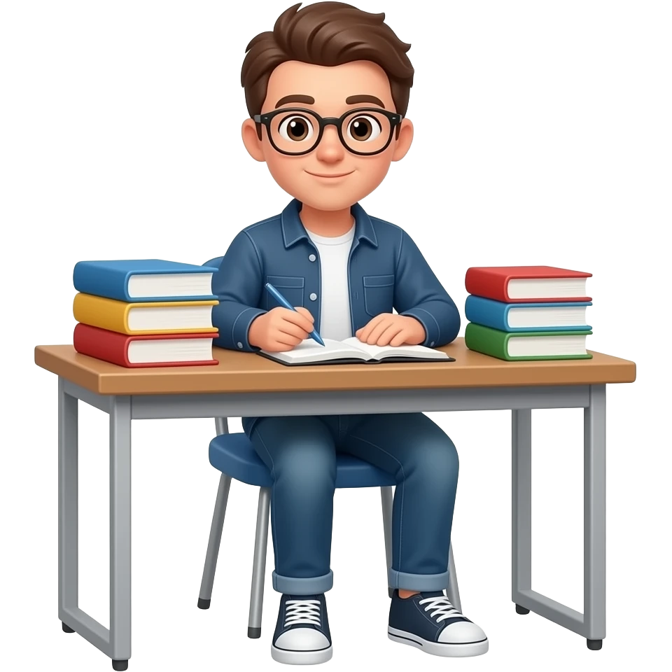 создай эмодзи который учится emoji