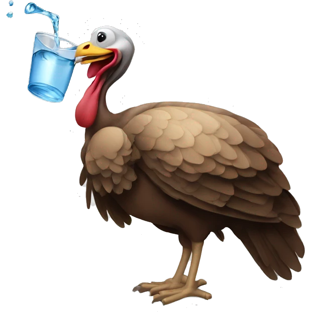 Turkey drinking water emoji