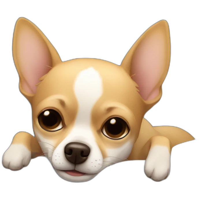 Chihuahua sleeping on a bed emoji