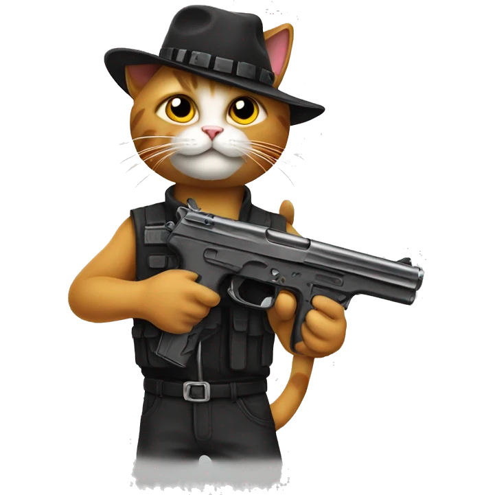 Cat with pistol  emoji