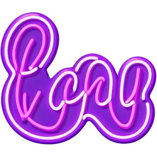 Violet neon sign with the word Лу emoji