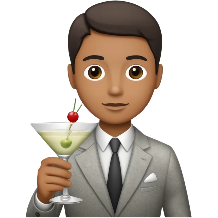 a pile of dust holding a martini emoji