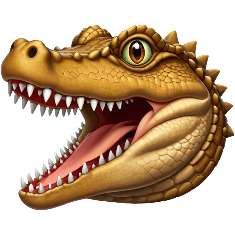 Cocodrilo café viendo hacia enfrente emoji