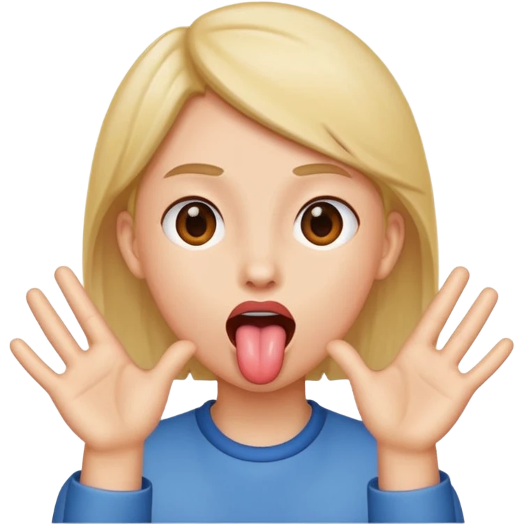 tongue out with hands to the side  emoji