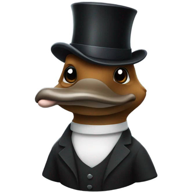 Platypus in a top hat emoji