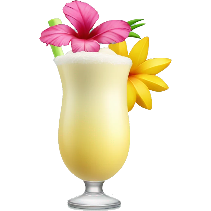 Pina colada with tropical flower emoji