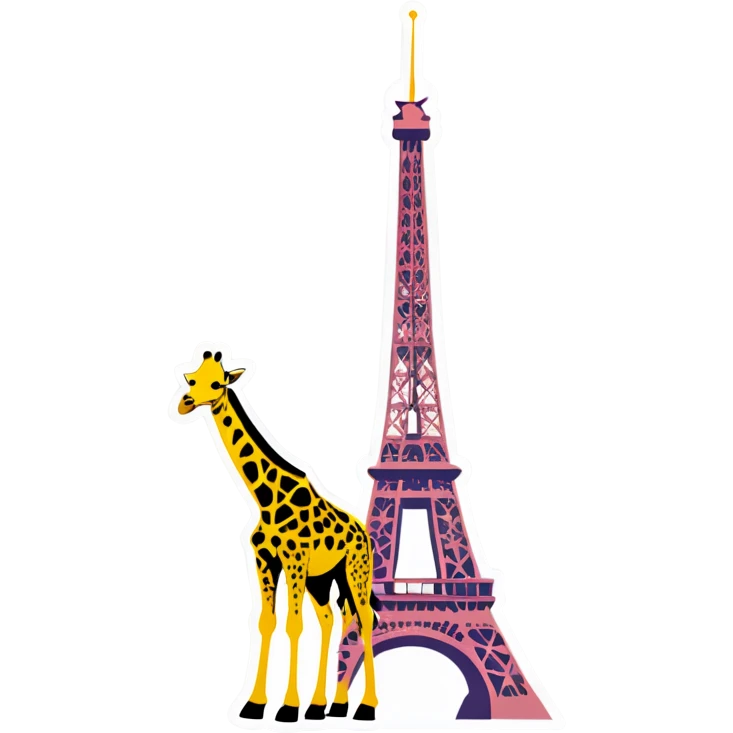 Giraffe standing in front of Eiffel Tower  emoji