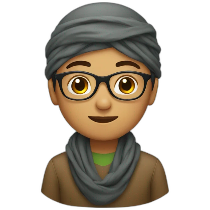 muslim boy with glasses and shemagh emoji