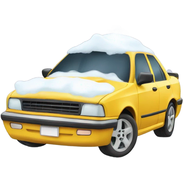 Car coughing out salt and snow emoji
