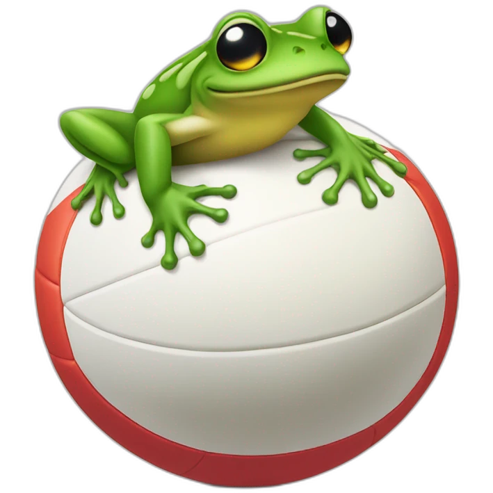 Grenouille sur ballon de volley emoji