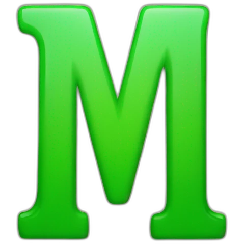 letra M de color verde emoji