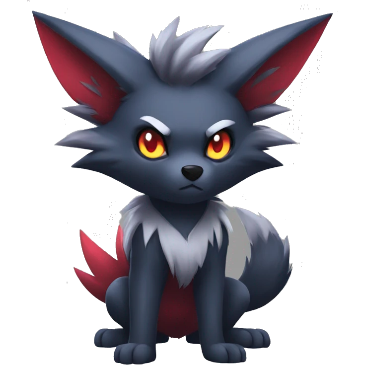 Cool Edgy Zorua-Zoroark-Mightyena full body emoji
