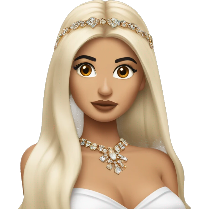 Kylie Jenner Princess with jewellery brown hair emoji