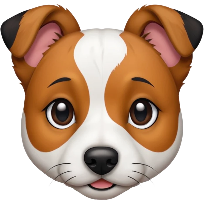 Strävhårig jack russel med svarta öron resten helt vit emoji