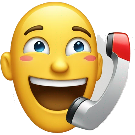 Laughing emoji with tears calling a phone aka. being on the phone talking with someone emoji