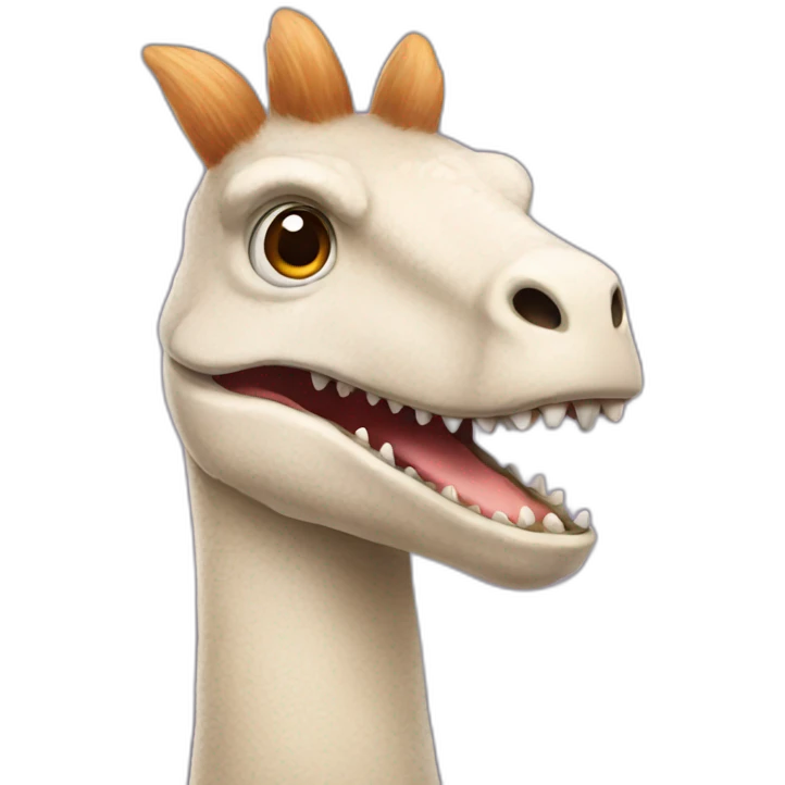 Dinosaur with head of alpaca emoji
