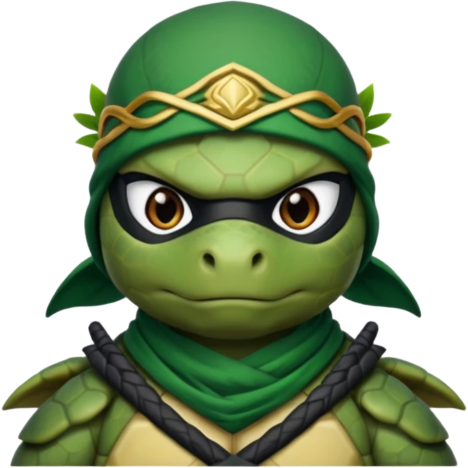 a turle ninja wearing laurel wreaths emoji