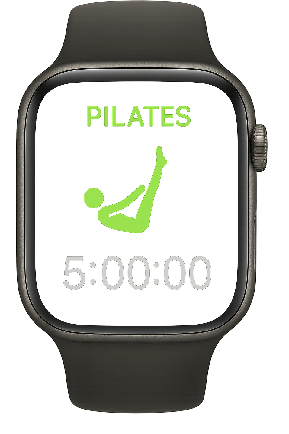 smartwatch con modalità attiva di pilates che segna 5 ore di pilates, REALISTICA 4K emoji