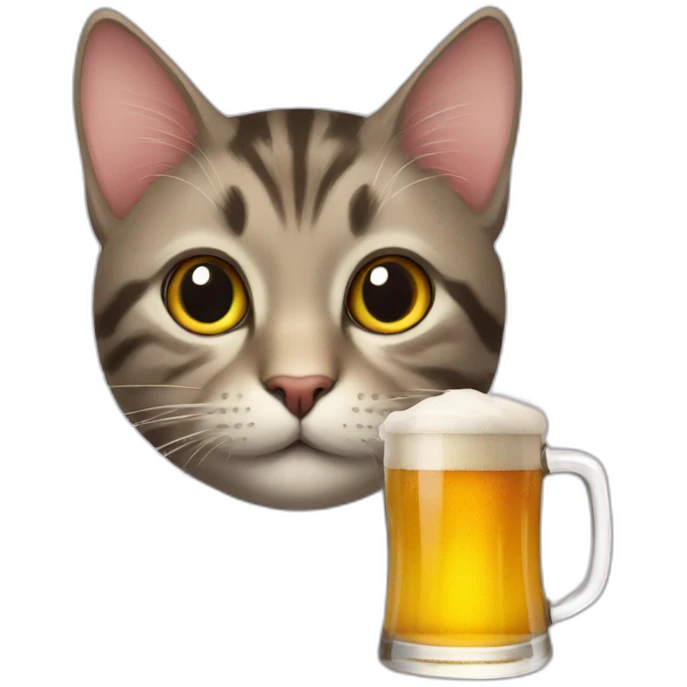 Cat and biere emoji