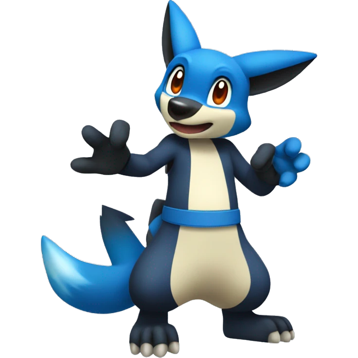 Lucario waving emoji