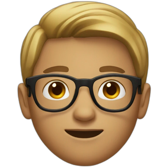 a 20 year old man with round glasses emoji
