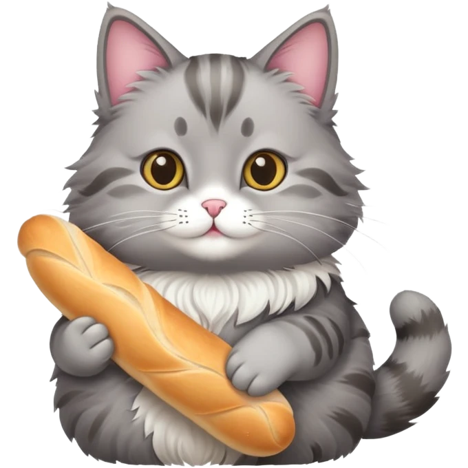 Cat holding baguette  emoji
