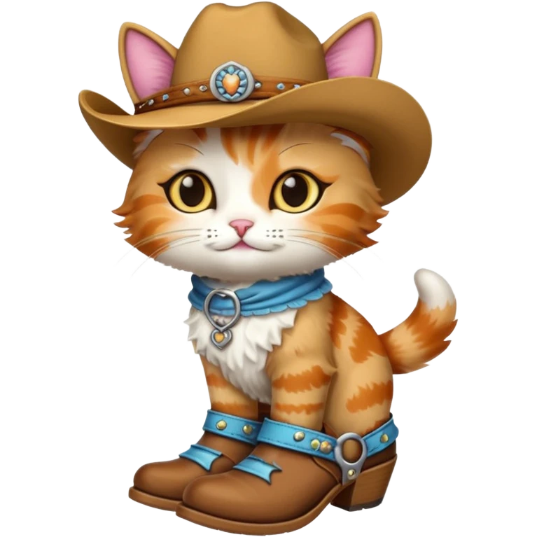 Cat with cowgirl boots emoji