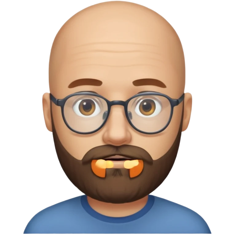 bald guy with glasses with boroda emoji