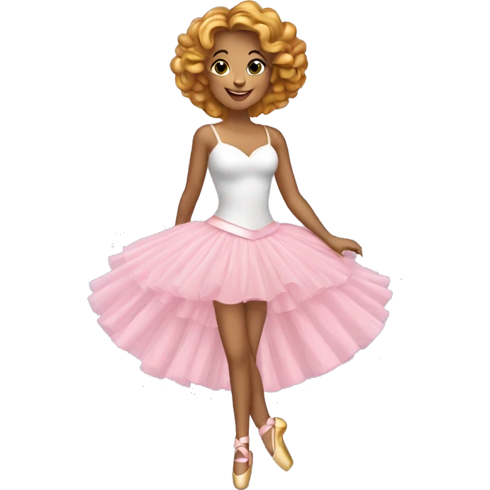 Bailarina de cabelos cacheados e loiro comemorando aniversário  emoji