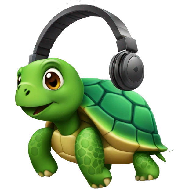 turtle with headphones emoji
