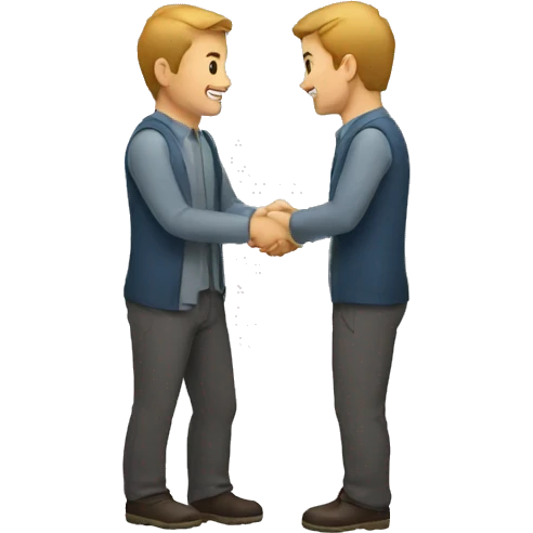 Mans doing handshake emoji