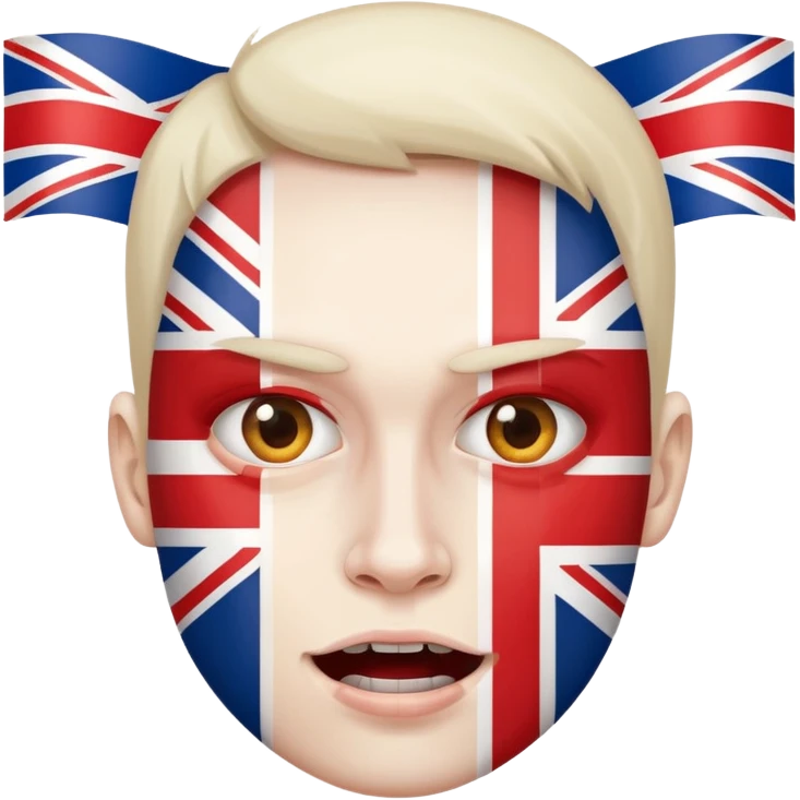half UK and half crazy face emoji