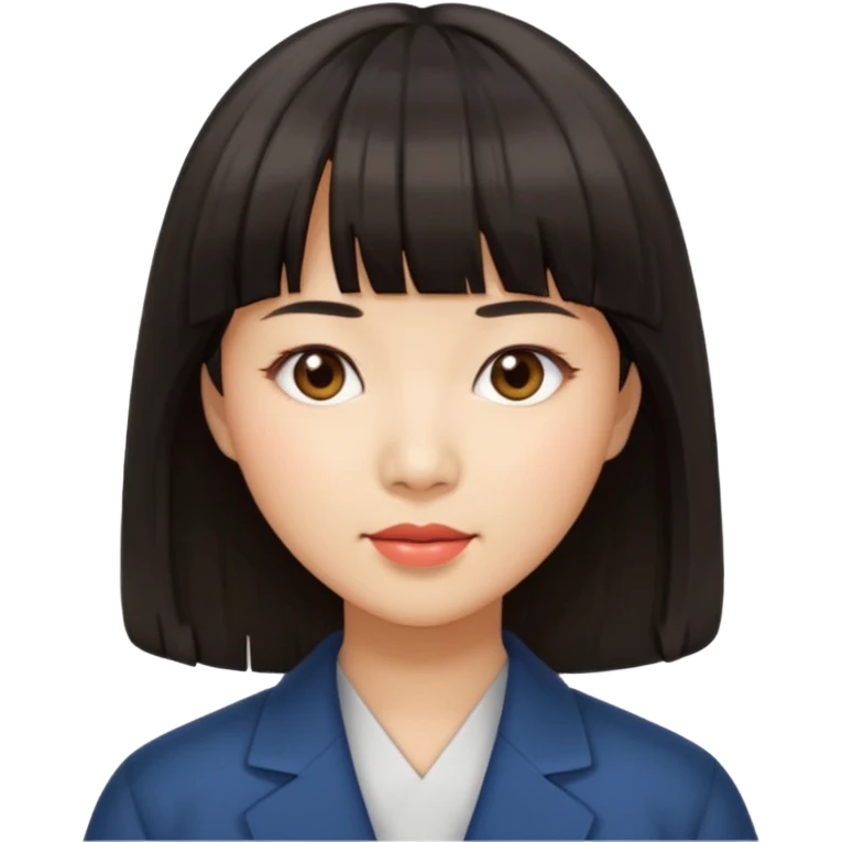 동양인 중간머리길이 앞머리있는 여성 제작 emoji
