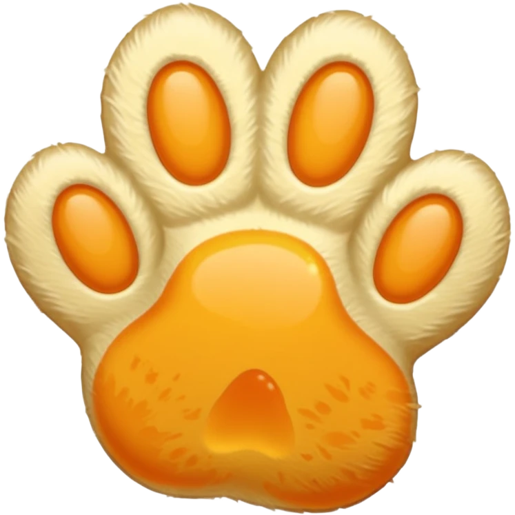 a very light pale pastel yellow-orange pawprint emoji