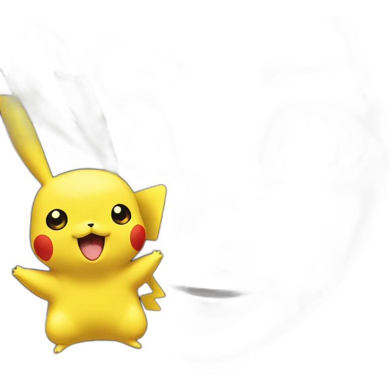 Pikachu with a girl, hear black emoji