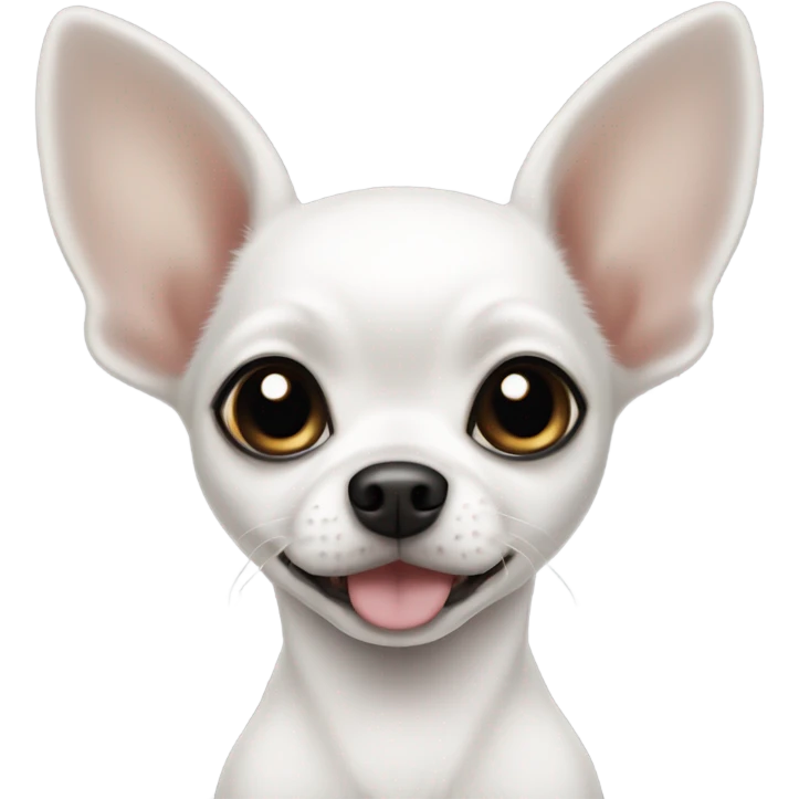 white chihuahua with black ears girl puppu emoji
