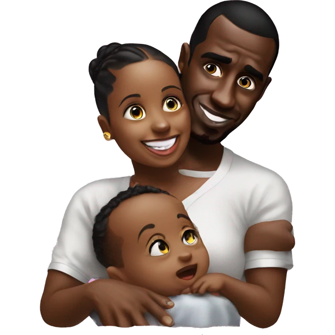 P diddy with a baby and baby oil emoji