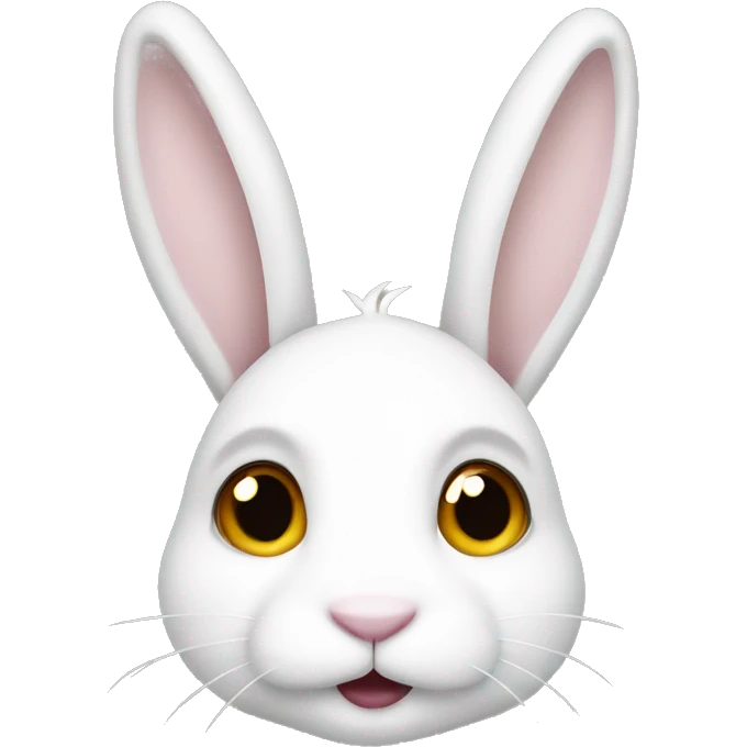White bunny with brown ears Christmas  emoji