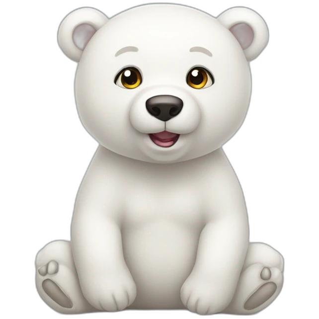 Cute white bear emoji