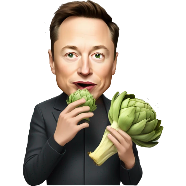 elon musk eating an artichoke emoji