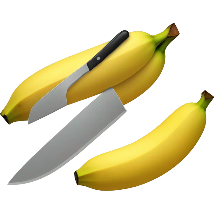 a banana being cut by a knife emoji
